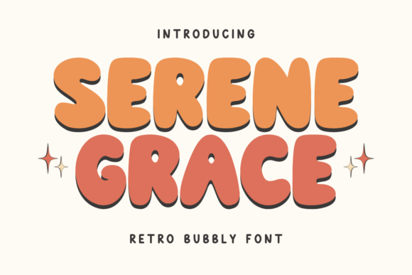 Serene Grace: A Vintage Bubble Font for Modern Projects