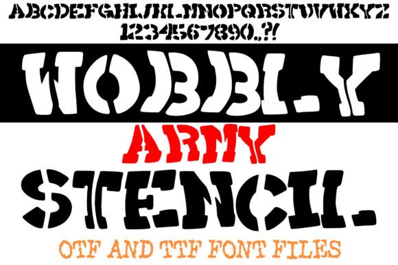 Wobbly Army Stencil: Strength with a Playful Edge